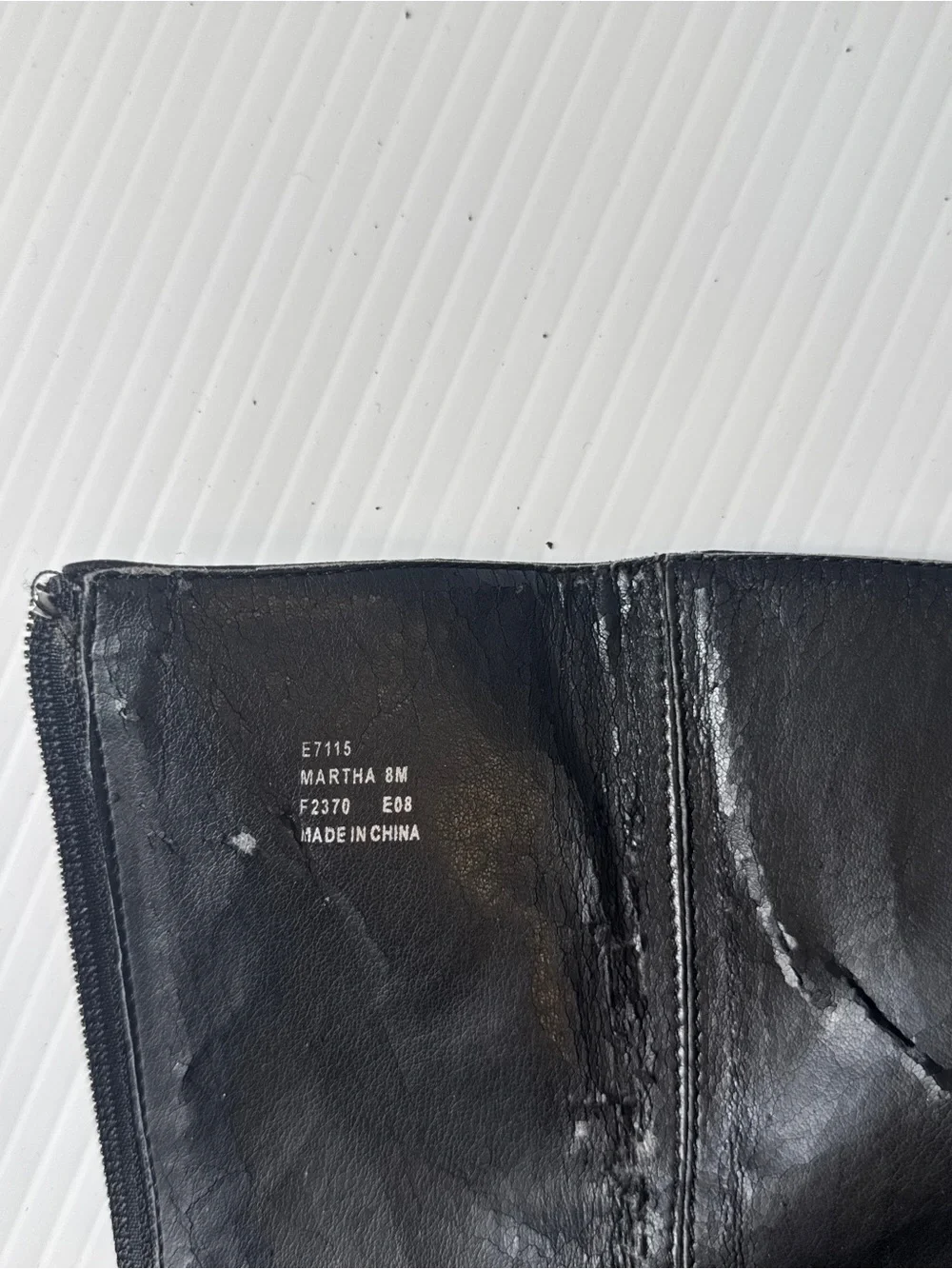 Calvin Klein Martha Black Leather Knee High Boots Chain Detail Riding Size 8M